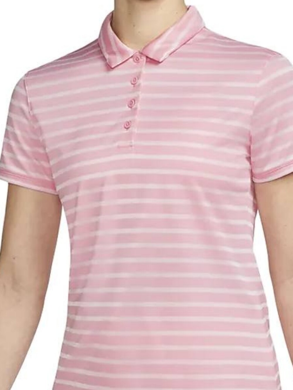 Nike Golf Womens Dri Fit Pink Striped Polo Shirt Size XXL